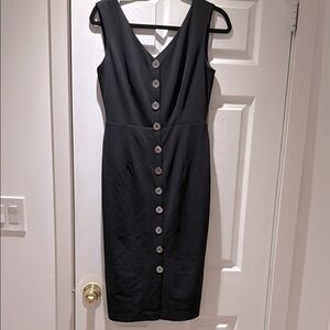 Maggy London Elegant Black Button-Down Dress